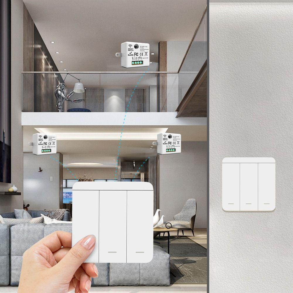 AC85-265V Wireless Smart Switch 1/2/3Gang Remote Control Switch Wall Panel Switch Home Automation