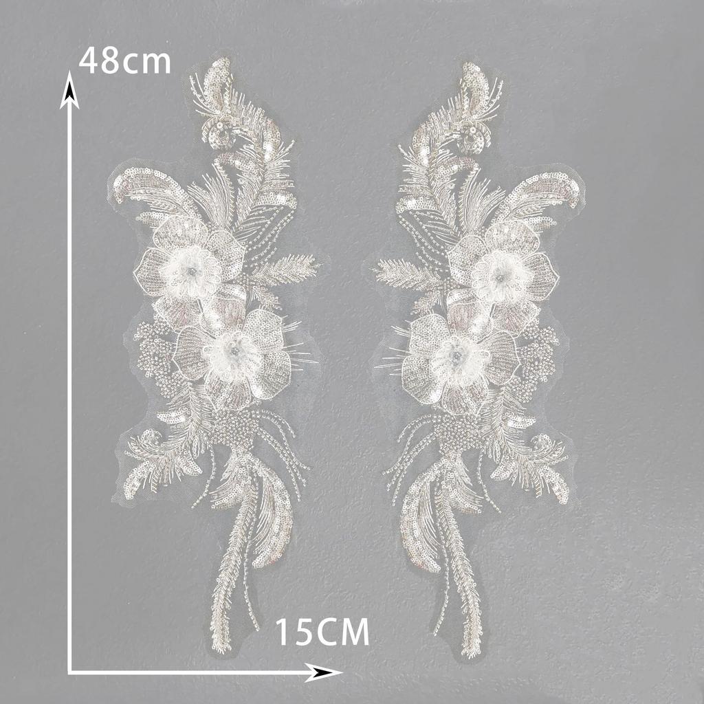 Черно-белый I Полиэстер Полая вышивка Бусины Стразы Швейное кружево DIY Декор с аксессуарами для воротника одежды