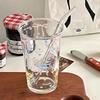 Стеклянная чашка Ins Милая кружка для кофе с бантом Кофейная кружка для молока и кофе Кружка для завтрака Прозрачные стеклянные чашки Домашняя кружка для фруктового чая и лимонада Подарок