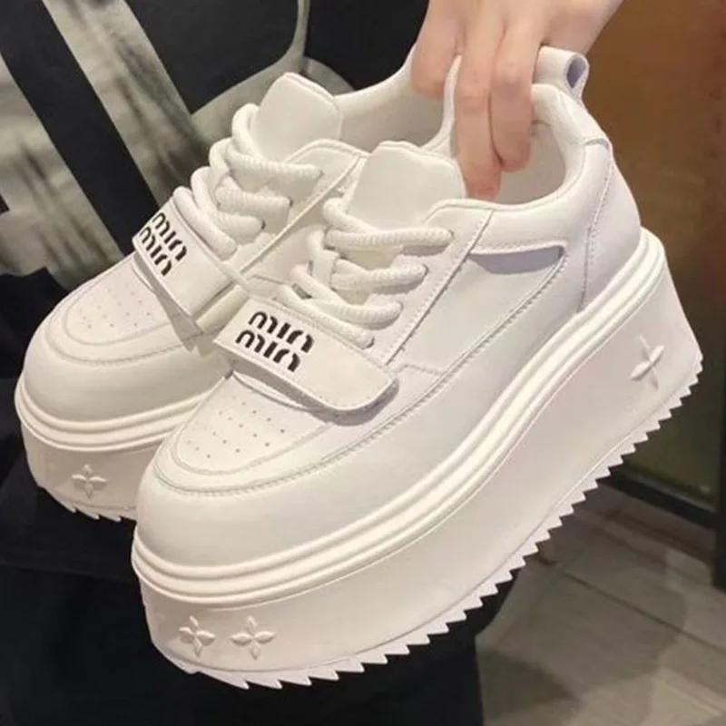 SyfIyno Весна и осень Новые толстые подошвы приподнятые спортивные скейтборды женские модные универсальные повседневные туфли кроссовки женские