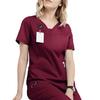 Женский комплект больничной формы из 2 шт./компл., комплект с v-образным вырезом и короткими рукавами, карманами, топы с эластичной резинкой на талии, комплект штанов для бега, быстросохнущий больничный стоматологический костюм медсестры