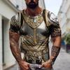 Футболка Armour с 3D-принтом для мужчин, летняя, с круглым вырезом и коротким рукавом, ослепительная, свободного покроя, уличное мужское покрое, толстовка