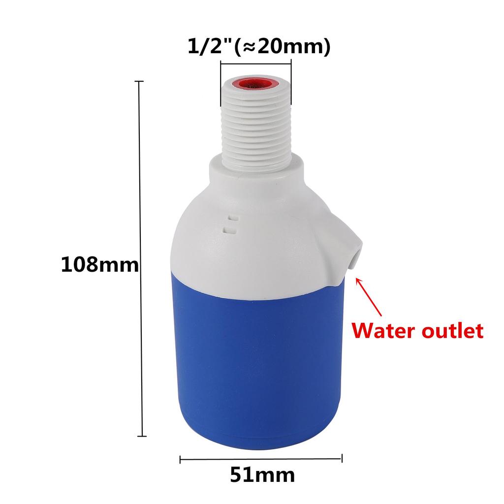 1/2-дюймовый автоматический клапан регулирования уровня воды, плавающий шаровой клапан башни, установленный внутри резервуара, вставной свободный впускной и выпускной клапан