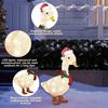 Christmas Light-up Duck Ornament Lighted Acrylic 2D Duck Decoration with Scarf And Santa Hat Outdoor Duck Ornament for Yard Garden Patio Lawn Holiday