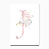 Baby Girl Pink Flowers Canvas Poster Nursery Wall Art Print Modern Letters Painting Wall Pictures Nordic Kid Bedroom Decoration