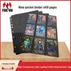 Yu-Gi-Oh Card Holder with NBA Star Card Compatibility - 11-Hole, 9-Pocket, Single-Sided, High-Transparency Black Lychee Pattern Pages