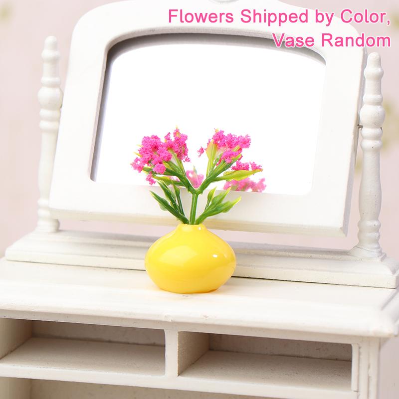 1/12 кукольный домик миниатюрный цветы ваза растение в горшке модель кукольный домик домашний декор игрушка микропейзаж пейзаж фото реквизит