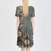 Женское повседневное модное платье миди с круглым вырезом и коротким рукавом с принтом