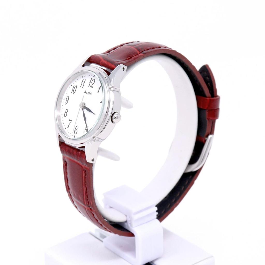 Часы Seiko Alba Кварцевые из нержавеющей стали Аналоговые часы с водозащитой 5 АТМ Белые Серебристые Женские (AEGK434, Циферблат, Корпус)