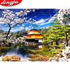 5D Алмазная картина Пейзаж Полный круглый Алмазная вышивка Сакура Мозаика Японская вишня