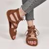 Summer Sandals Women Cross-tie Flats Fashion Designer Lace Up Band Ladies Gladiator Sandal Shoes Zapatos Mujer