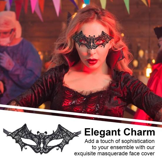 Черная кружевная маска Сексуальная полая маска на половину лица Дышащая маска для вечеринки Венецианская