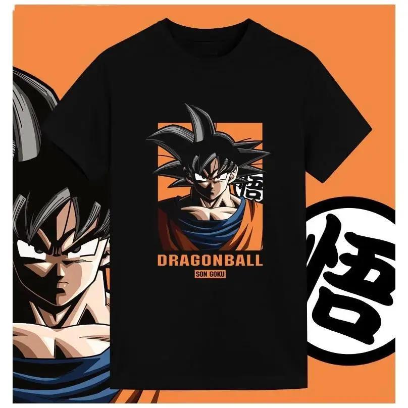 Dragon Ball 2025 Новая Горячая Y2K Футболка из Чистого Хлопка Мужская Большого Размера Случайный Подарок Значки Dragon Ball