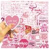 50 New Pink Romantic Quotes Graffiti Stickers Decorate Ipad Suitcase Notebook Diy Waterproof