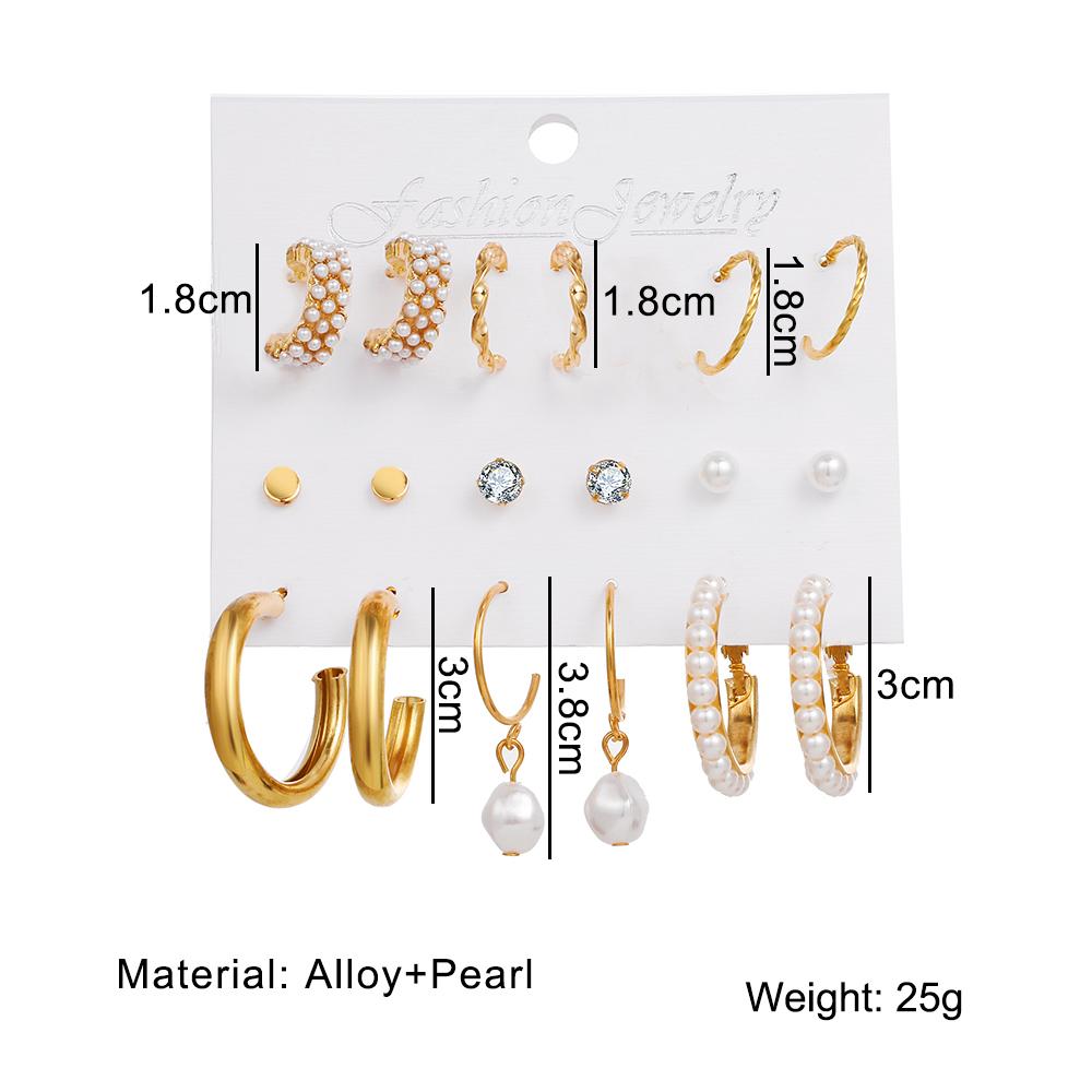 Модный панк-кольцо с простым темпераментом, женские серьги, комплект ювелирных изделий из 9 предметов