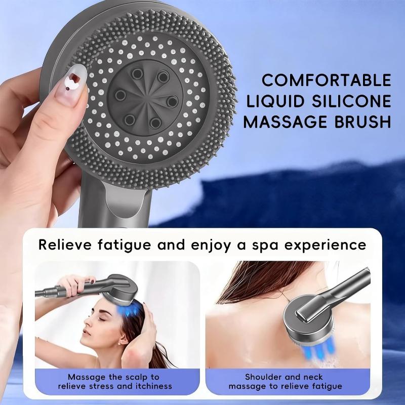 Shower Head Bathroom Showers High-Pressure Gun Gray Shower Head 4 Modes Water Saving Handheld for Bathroom Accessories