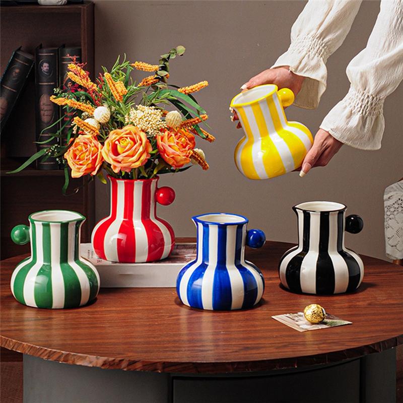 Flower Arrangement Vase Plant Pot Colorful Table Decoration Ornament Room Aesthetic Decor