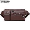 Men's Leather Texture Waterproof Waist Bag Large-capacity Multifunctional Messenger Bag