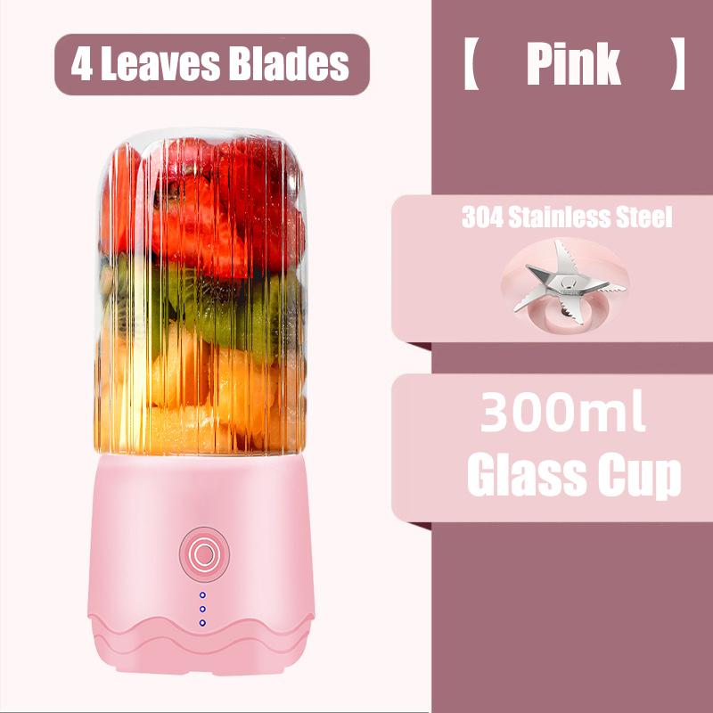 Мини-соковыжималка для фруктов 300 мл, одна кнопка, USB перезаряжаемая чашка для сока, студенческий спортивный портативный блендер