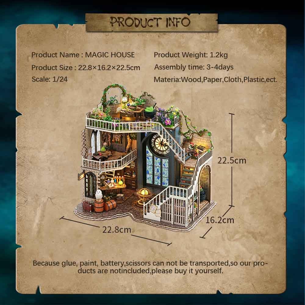 Cutebee DIY Magic Miniature House Kit Кукольный домик Набор ручной работы Легко собрать Набор для начинающих подростков Взрослые украшения Подарок на день рождения с