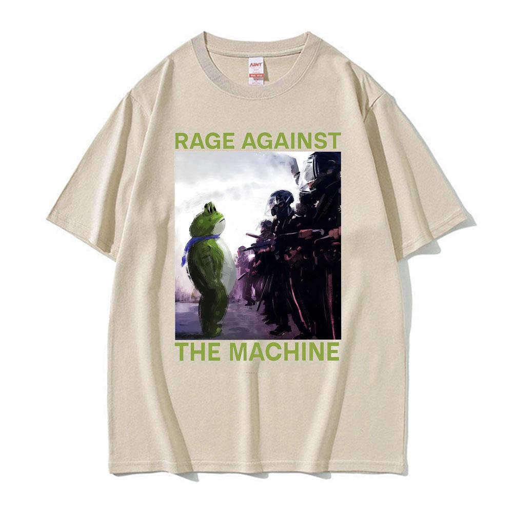 Rage Against The Machine Портленд Лягушка Протест Мем Футболки Мужские Женские Летняя Хлопковая Оверсайз Футболка Мода 90-х Ретро Футболка