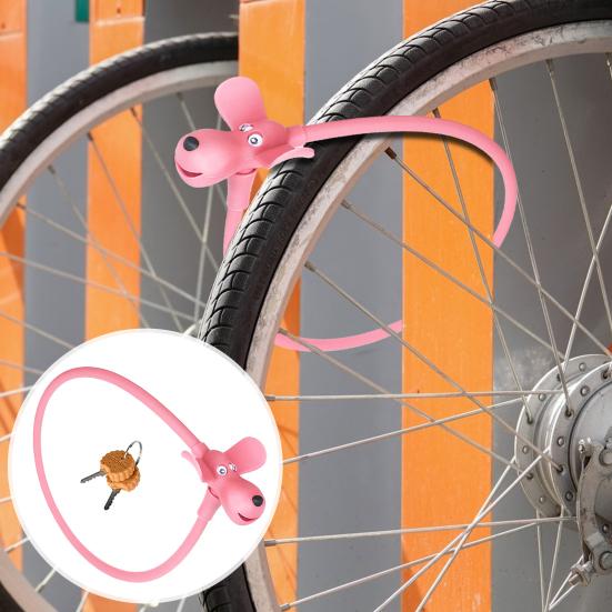 Велосипедный замок с ключами, милый тросовый замок с печеньем и собакой, противоугонный велосипедный замок с силиконовым покрытием для велосипедного шлема, двери скейтборда