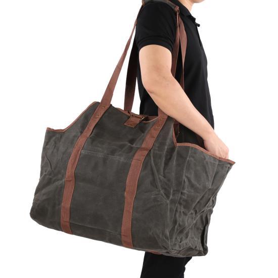 Водонепроницаемая вощеная сумка для хранения дров, вместительная сумка для хранения дров, аксессуары для камина