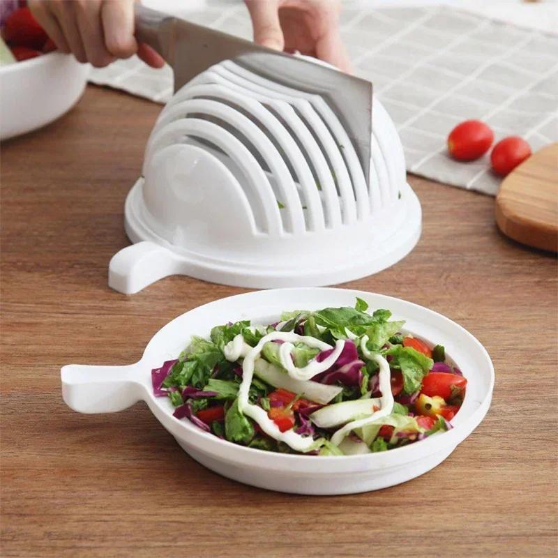 1pc Chopper Vegetable Salad Cutter Cutting Bowl Vegetable Slices Cut Fruit for Kitchen Tools Accessories Gadgets Kitchen Items
