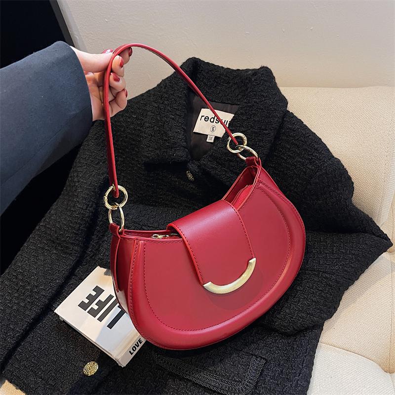 Saddle Shoulder Bags For Women 2024 New Small Women Underarm Bag High Quality Leather Women's Crossbody Bags Handbags And Purses