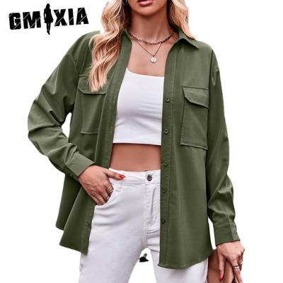 Женские винтажные повседневные однотонные куртки и пальто с воротником-поло с длинными рукавами и осенне-зимним принтом