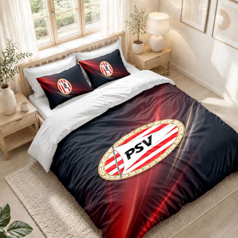 Bedding Set 1 Duvet Cover 2 Pillowcases PSV Eindhoven FC Print Bedroom Home Decoration