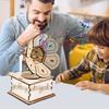 1 Set DIY Retro Gramophone Model Kit Handmade Wooden Puzzle Hand-cranked Phonograph Building Crafts Record Player STEM Project Kids Educational Toy