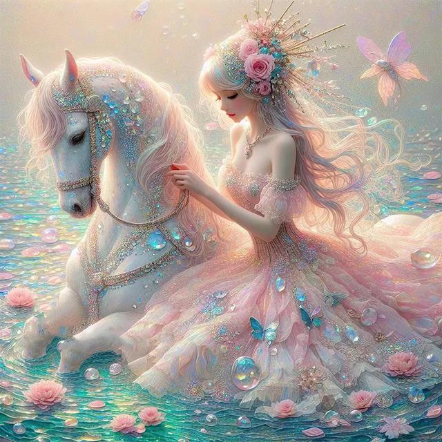 Diamond Painting New 2024 Fantasy Ancient Woman and Horse DIY Diamond Embroidery Cross Stitch Kit Mosaic Handicraft Home Decor J3970