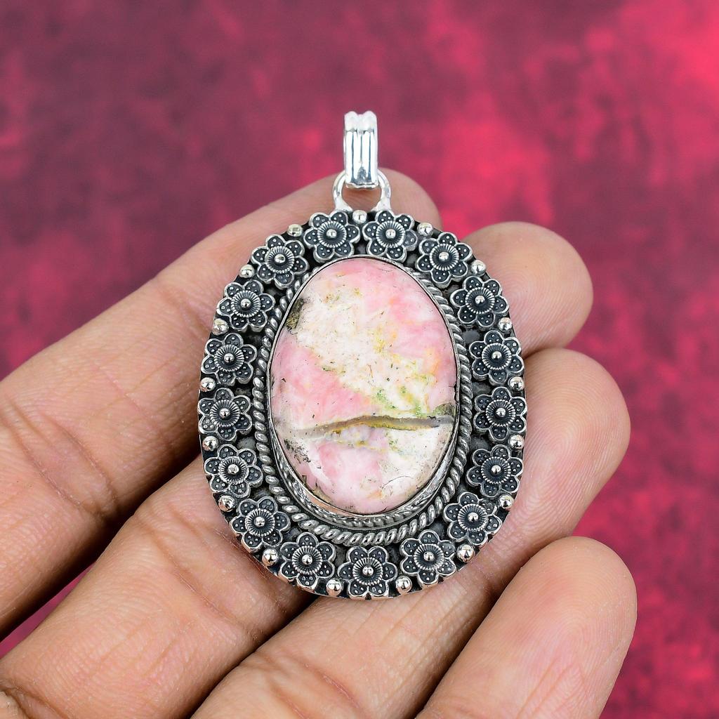 Rhodochrosite Gemstone Jewelry, 925 Solid Sterling Silver Pendant, Handmade Pendant Latest Design Jewelry Gift For Wife