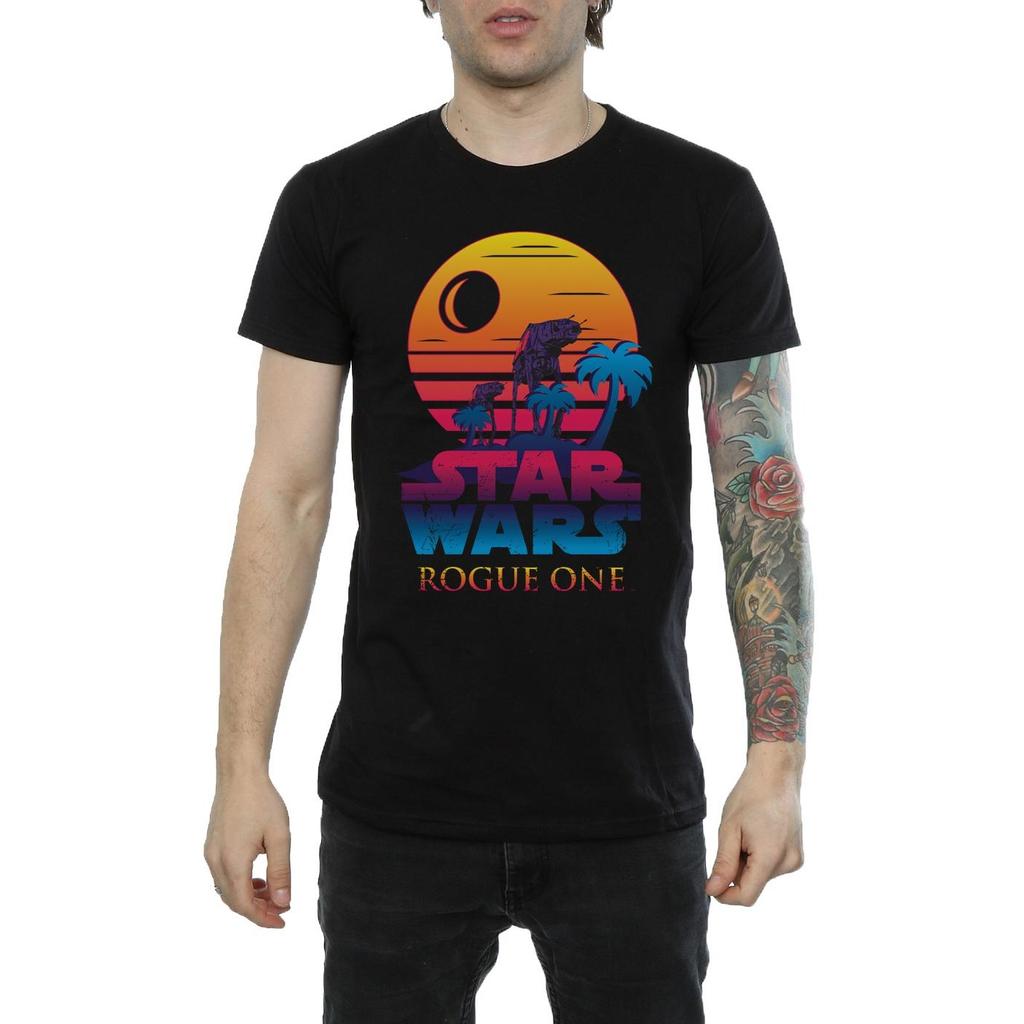 Star Wars Mens Rogue One Logo Sunset T-Shirt