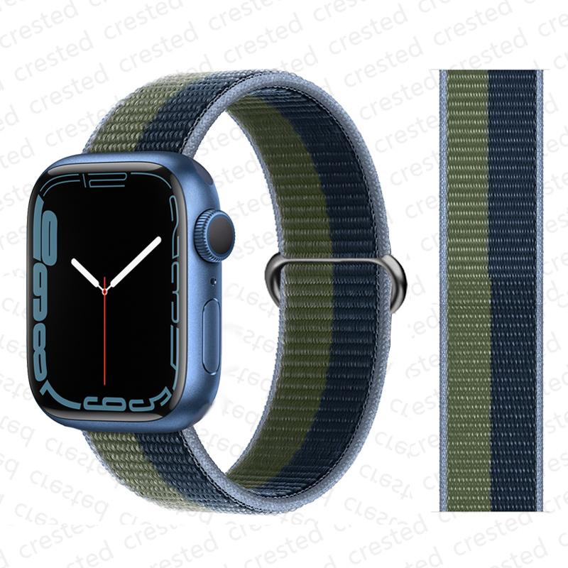 2 шт. Ремешки Для Apple Watch Band 44 мм 40 мм 45 мм 46 мм 42 мм 49 мм 41 мм Нейлоновый петлевой браслет iwatch Серия 10 9 8 7 6 5 3 se ultra 2