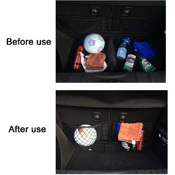 Universal Mesh Cargo Net Storage Net Wall Sticker Organizer Pouch Bag Storage Mesh Net For Car Trunk Storage Add On Organizers For Car Truck (15" X