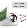 30PCS Boilie Screw Peg with Ring Swivel D-Rig Chod Rig Terminal Tackle Bait Holder Screw Carp Fishing Accessories  Matt Black