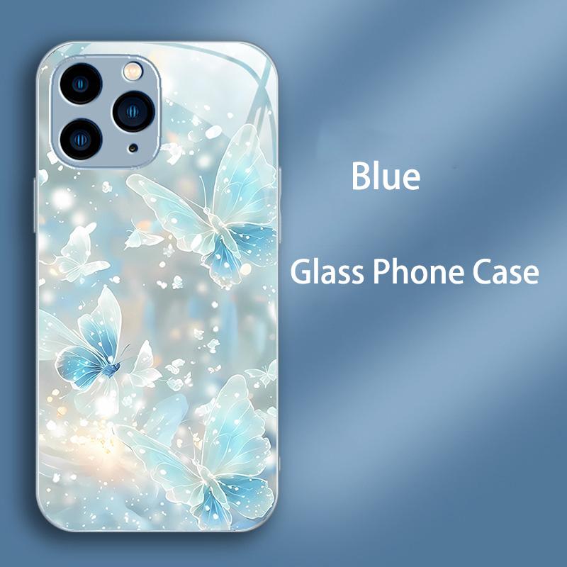 Закаленное Стекло Чехол Для Телефона Для iPhone 14 13 12 11 15 Pro Max Plus Mini X XS Max XR 7 8 6 6s Plus Жесткий ПК Ударопрочный Задний Бампер