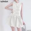 VONDA Женские летние платья с круглым вырезом без рукавов и декором на бретелях