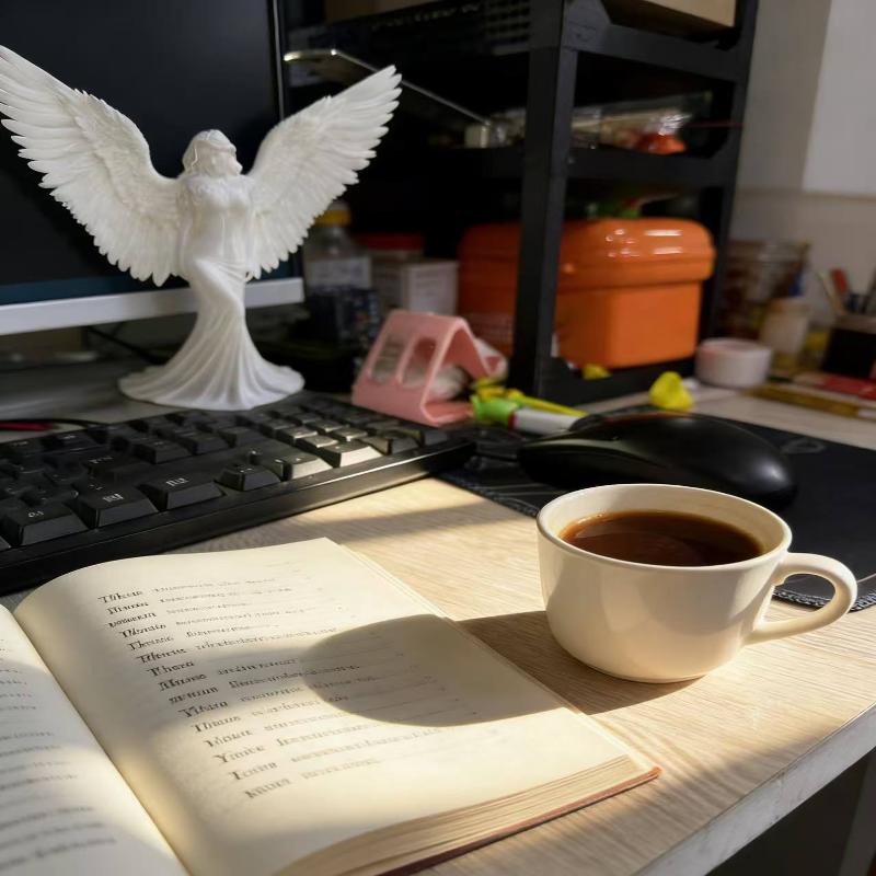 3D Printed Goddess Angel Statue Pure White Wings  Ornament for Living Room Desktop Spiritual Decor