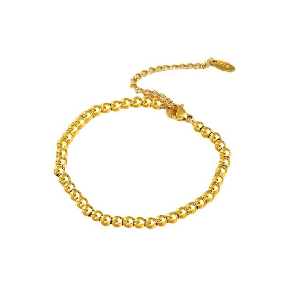 Round Gold-plated Necklace Oriental Charm Golden Hand Chain Aesthetic Bead Bracelet Couple