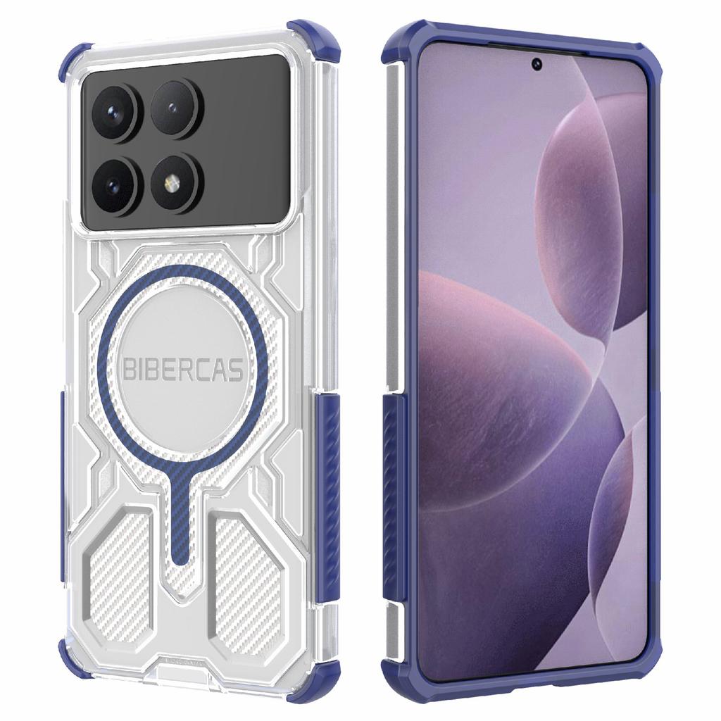 BIBERCAS J-16 Transparent Series Phone Case For Xiaomi Poco F6 Pro 5G/Redmi K70 5G/K70 Pro 5G Compatible with MagSafe TPU+PC Cover
