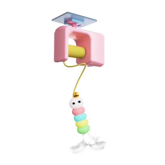 Retractable Cat Teaser Door Hanging Toy Kit Interactive Boredom Buster Self-Entertainment Toys for Kittens