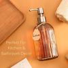 400ml Glass Soap Dispenser with Stainless Steel Stainless Steel Pump Manual Multiple Filling Pump for Bathroom Kitchen Liquid Soap Dispensers | Liquid