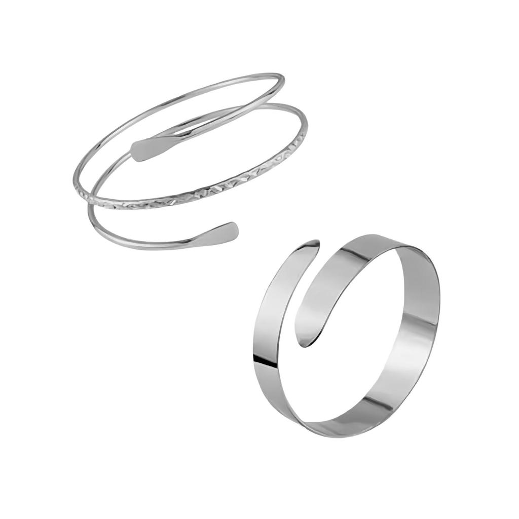 Geometric Open Metal Bangle Set: European & American Style Hand Jewelry
