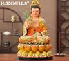 30CM/11.8"(H) Home Worship of Guanyin Buddha Temple Handmade Resin Guanyin Bodhisattva Household Ornaments Nanhai Guanyin God