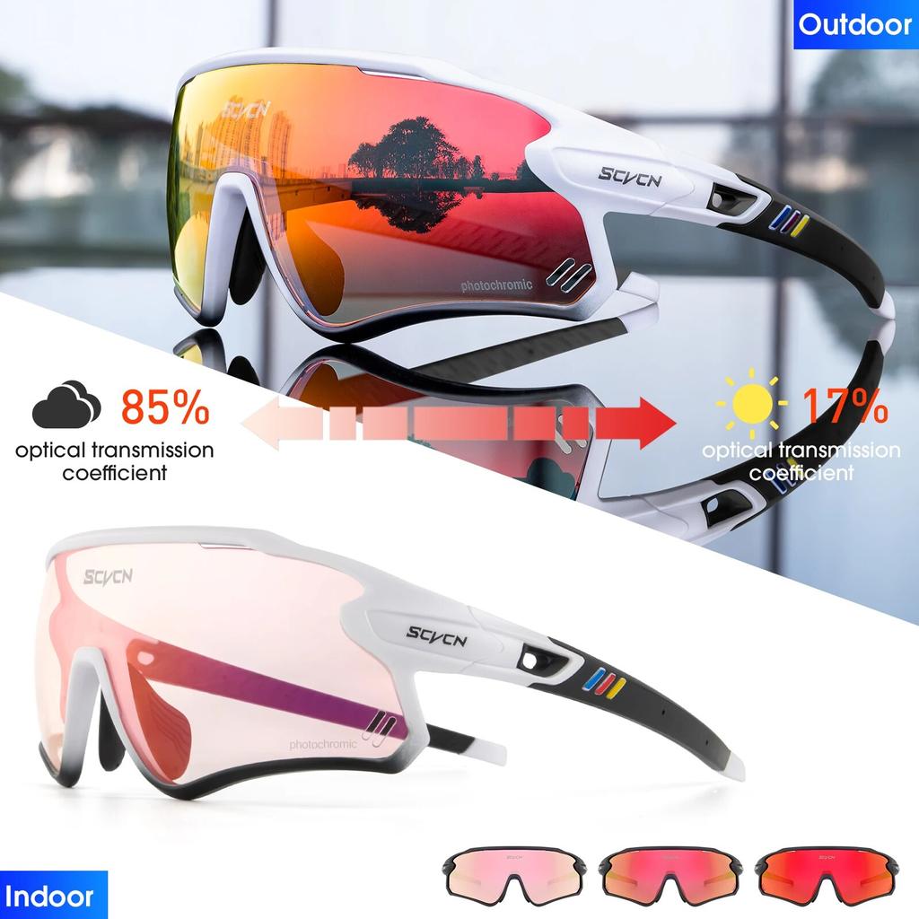 Photochromic Sunglasses for Men Cycling Glasses Women Outdoor Sports Bicycle UV400 Goggles Climbing MTB Road Bike Eyewear