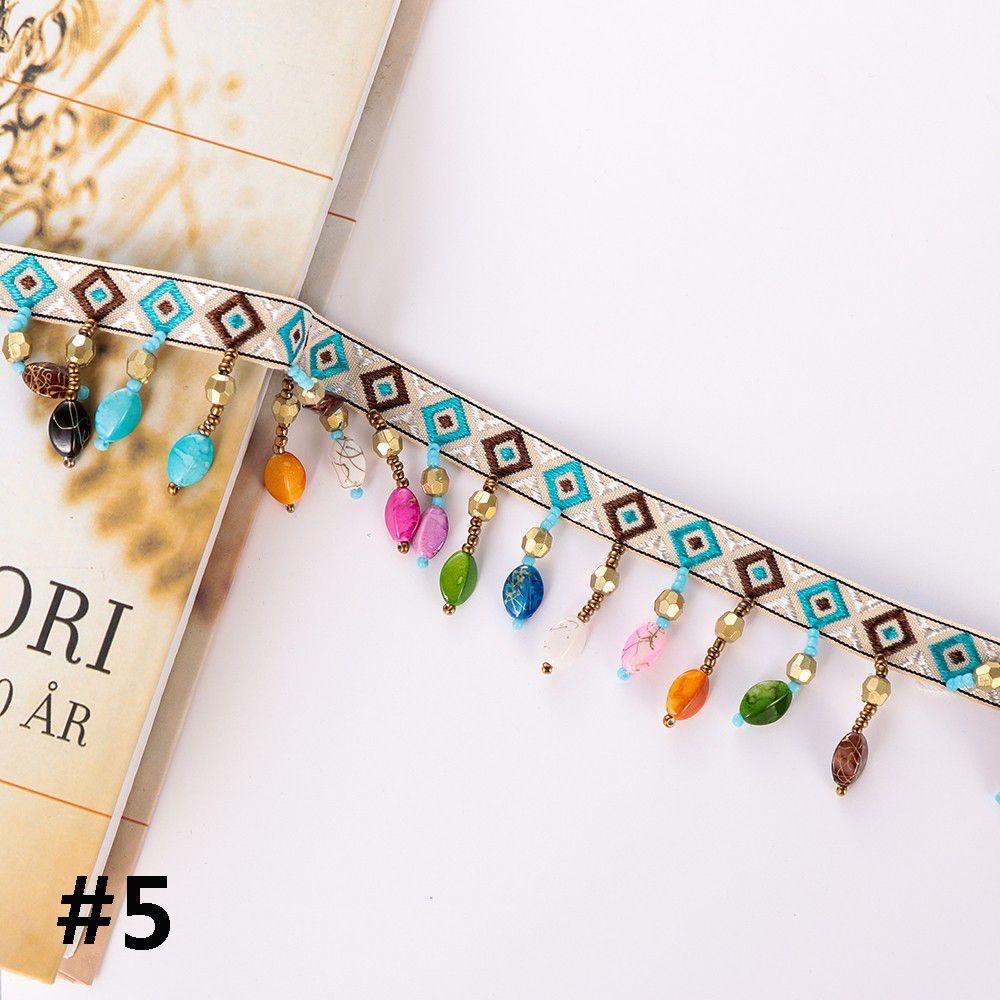 1yard Dress Costume DIY Craft Fabric Pompom Bohemia Ribbon Tassel Lace Trim Embroidered