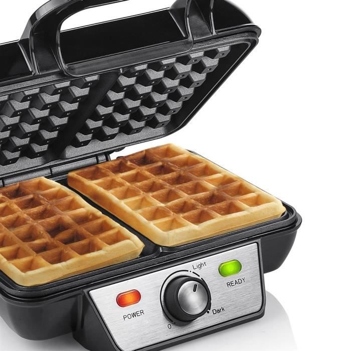 Gaufrier - TRISTAR - XL - 1000W - 2 gaufres - Revêtement anti-adhérent